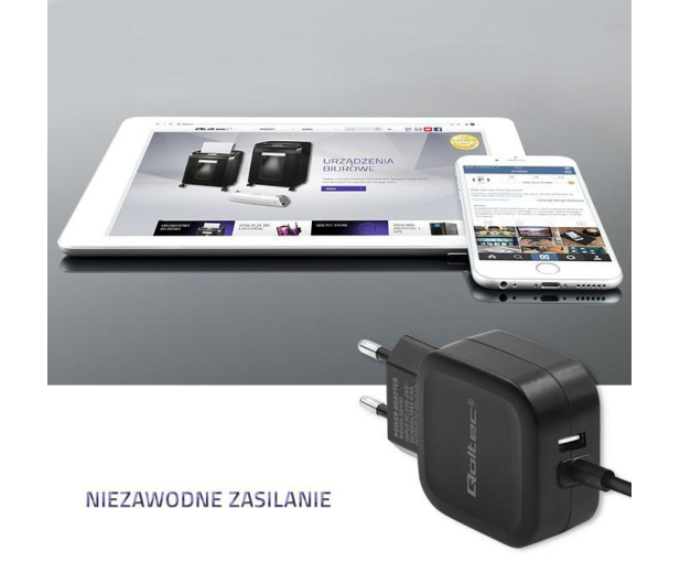 Qoltec Ładowarka Sieciowa 3,4A 17W + USB-C - 385371 - zdjęcie 7